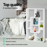 Artiss Floating Wall Shelves Bookshelf White - Rear View