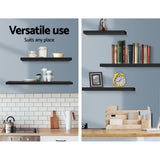 Artiss Floating Wall Shelf Set of 3 Black - 45-Degree Angle