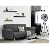 Artiss Floating Wall Shelf Set of 3 Black - Rear View