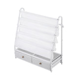 Keezi Kids Bookshelf Metal Storage Rack Toy Organiser Display Shelf Drawer White - Top-Down View
