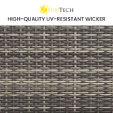 LONDON RATTAN 1 Seater Outdoor Sofa Modular Lounge Chair, Grey - Top-Down View