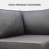 LONDON RATTAN 1 Seater Outdoor Corner Modular Lounge Chair, Grey - 45-Degree Angle