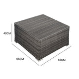 LONDON RATTAN 1 Piece Outdoor Wicker Coffee Table, Grey