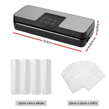 Devanti Food Vacuum Sealer Machine Auto Seal Cutter 5 Modes Storage Bags 4 Rolls - Front View