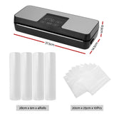 Devanti Food Vacuum Sealer Machine Auto Seal Cutter 5 Modes Storage Bags 28cm 6m 4 Rolls - Front View