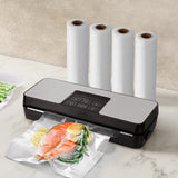 Devanti Food Vacuum Sealer Machine Auto Seal Cutter 5 Modes Storage Bags 28cm 6m 4 Rolls - Close-Up Angle