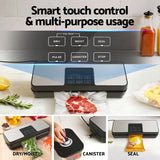 Devanti Food Vacuum Sealer Machine Auto Seal Cutter 5 Modes Storage Bags 28cm 6m 4 Rolls - Top-Down View