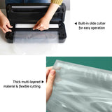 Devanti Food Vacuum Sealer Machine Auto Seal Cutter 5 Modes Storage Bags 28cm 6m 4 Rolls - Rear View