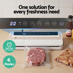 Devanti Food Vacuum Sealer Machine Fresh Storage Auto Seal Slide Cutter 6 Modes White