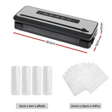 Devanti Food Vacuum Sealer Machine Sealing Cutter 4 Modes Storage Bags 4 Rolls - Front View