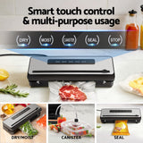 Devanti Food Vacuum Sealer Machine Sealing Cutter 4 Modes Storage Bags 4 Rolls - Top-Down View
