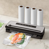 Devanti Food Vacuum Sealer Machine Sealing Cutter 4 Modes Storage Bags 4 Rolls - Close-Up Angle