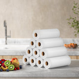 10 Rolls Food Vacuum Sealer Bags Storage Saver Heat Sealing Bag Pack 20CMX6M - Top-Down View