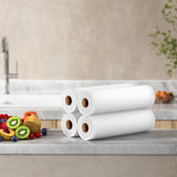 4 Rolls Food Vacuum Sealer Bags Storage Saver Heat Sealing Bag Pack 25CMX6M - Top-Down View