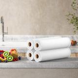 4 Rolls Food Vacuum Sealer Bags Storage Saver Heat Sealing Bag Pack 28CMX6M - Top-Down View