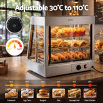Devanti Commercial Food Warmer 1500W 3 Shelf Heated Display Cabinet
