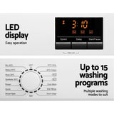 Devanti 8kg Front Load Washing Machine Quick Wash 24h Delay Start Automatic - Top-Down View