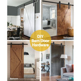 Cefito Sliding Barn Door Hardware Track Set 2m - Side View