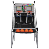 Basketball Arcade Game Electronic Scorer 8 Games Double Shoot Grey - Side View