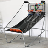 Basketball Arcade Game Electronic Scorer 8 Games Double Shoot Grey - Rear View