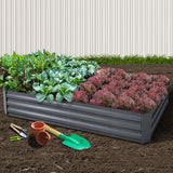 Extra-Large Galvanised Steel Raised Garden Bed for Growing Vegetables and Herbs - 210 x 90 cm - Low Angle