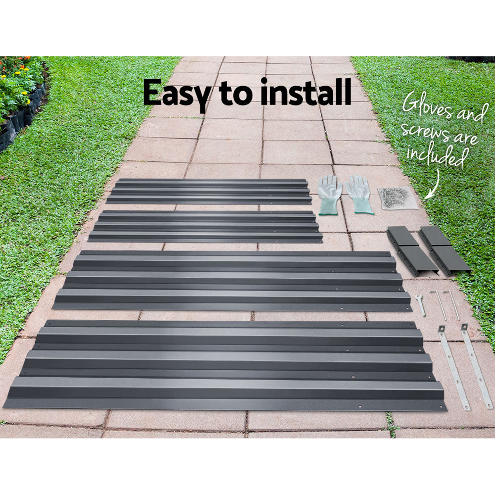Extra-Large Galvanised Steel Raised Garden Bed for Growing Vegetables and Herbs - 210 x 90 cm