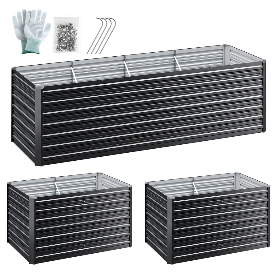 Green Fingers 2-in-1 Raised Garden Bed Kit, 240cm/120cm| 77cm Extra Deep Ergonomic Planter Box | Protect Your