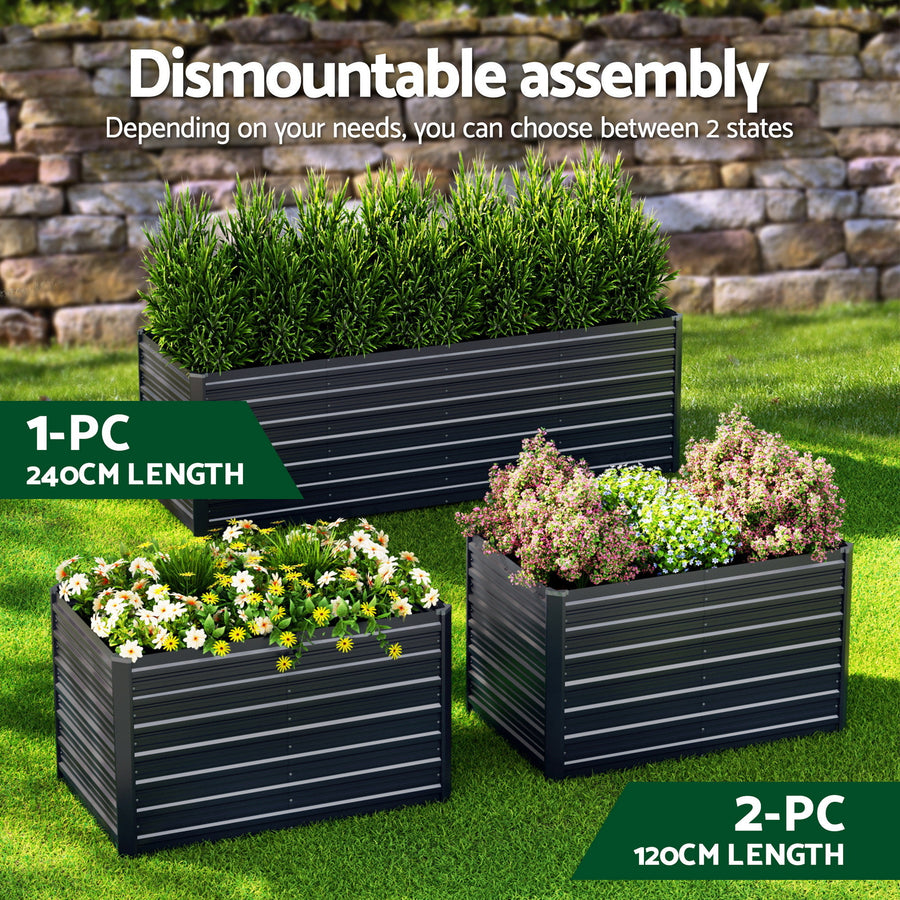 Green Fingers 2-in-1 Raised Garden Bed Kit, 240cm/120cm| 77cm Extra Deep Ergonomic Planter Box | Protect Your, image 4