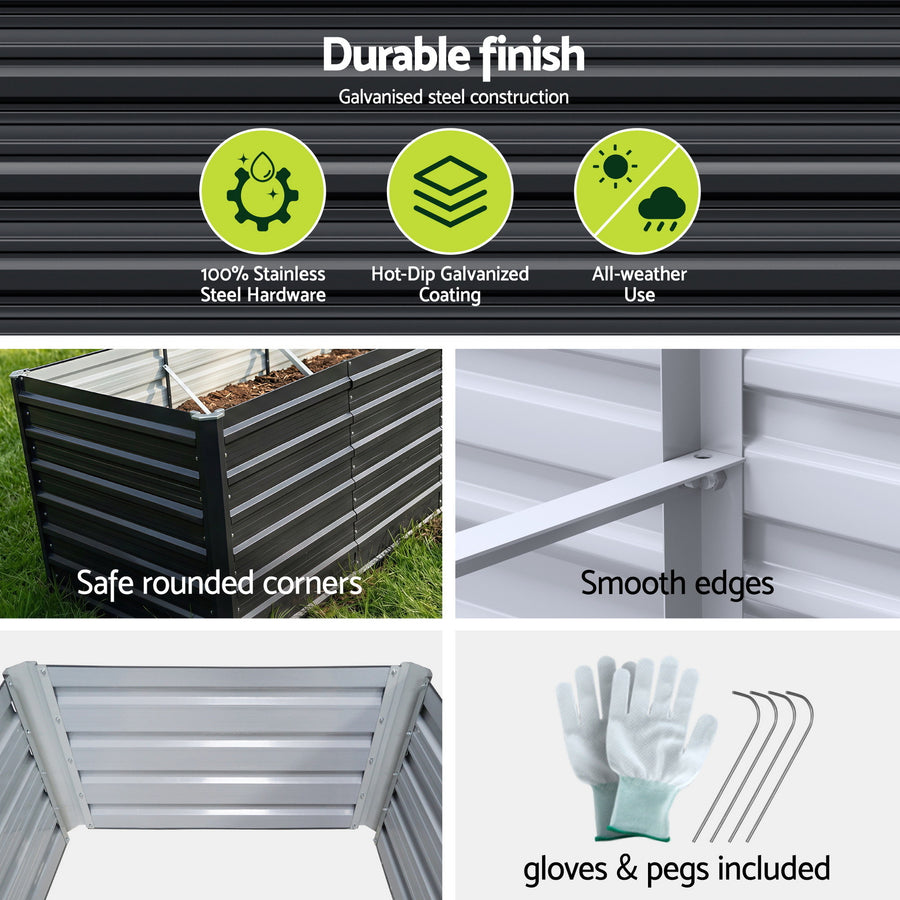 Green Fingers 2-in-1 Raised Garden Bed Kit, 240cm/120cm| 77cm Extra Deep Ergonomic Planter Box | Protect Your, image 8