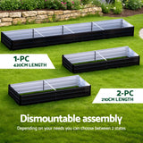 Green Fingers Raised Garden Bed 2 Pcs 210x90cm Planter Box Container Galvanised Metal Outdoor - Top-Down View