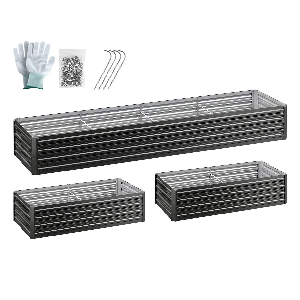 Green Fingers 2-in-1 Raised Garden Bed Kit Ergonomic 45cm Professional Depth 320cm Large Metal Planter Box | Easier Access Veggie Patch | Rust-Proof