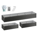 Green Fingers 2-in-1 Raised Garden Bed Kit Ergonomic 45cm Professional Depth 320cm Large Metal Planter Box |