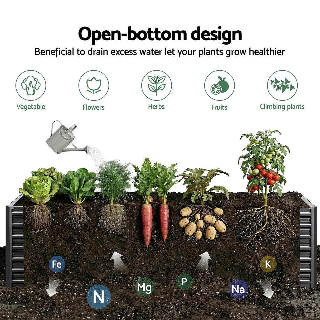 Green Fingers 2-in-1 Raised Garden Bed Kit Ergonomic 45cm Professional Depth 320cm Large Metal Planter Box | Easier Access Veggie Patch | Rust-Proof
