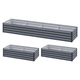 Green Fingers Garden Bed 320X80X45cm Planter Box Raised Container Galvanised Herb - Close-Up Angle