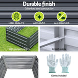 Green Fingers Garden Bed 320X80X45cm Planter Box Raised Container Galvanised Herb - 45-Degree Angle