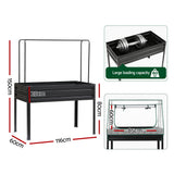 Green Fingers Elevated Metal Garden Bed Kit w Mini Greenhouse Cover 116x60cm Stand-Up Height Trellis - Rear View