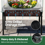 Green Fingers Elevated Metal Garden Bed Kit w Mini Greenhouse Cover 116x60cm Stand-Up Height Trellis - Top-Down View