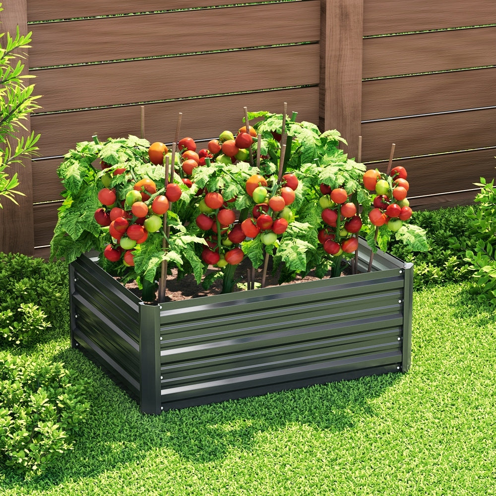 Galvanized Steel Raised Garden Bed Planter Box - 80x60x30cm