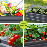 Green Fingers Garden Bed 80X60X30cm Planter Box - Rear View