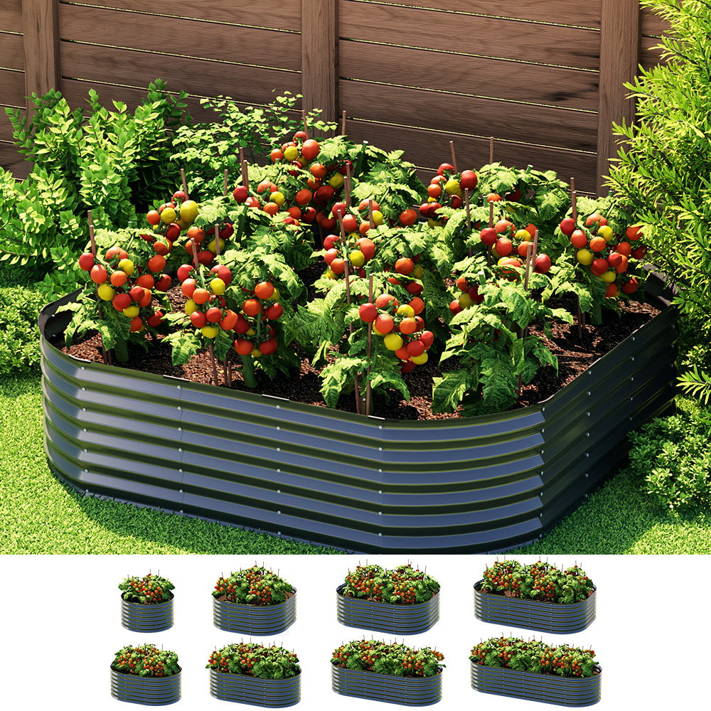 Modular 9-in-1 Galvanised Steel Raised Garden Bed Planter Box by Green Fingers