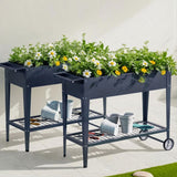 Green Fingers Raised Garden Bed x2 Elevated 100X40X80cm Planter Box Raised Container Herb - Close-Up Angle