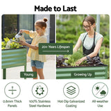 Green Fingers Elevated Raised Garden Bed Kit Mobile w/ Locking Wheels & Storage Shelf 100KG Max Load 115x60x81cm | Galvanized Steel, Portable Green Organizer for Seniors, Patio, Balcony, Vegetables - Top-Down View