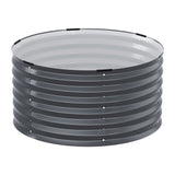 Green Fingers Garden Bed 90X45cm Round Latches Planter Box Raised Galvanised Herb - Close-Up Angle