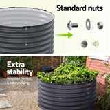 Green Fingers Garden Bed 90X45cm Round Latches Planter Box Raised Galvanised Herb - 45-Degree Angle