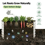 Green Fingers Round Metal Raised Garden Bed 90x45cm Planter Box White