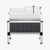 Green Fingers Garden Bed 80x49x74cm Greenhouse Planter Box Raised Galvanised Herb - Side View