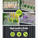 Green Fingers Garden Bed 80x49x74cm Greenhouse Planter Box Raised Galvanised Herb - Top-Down View