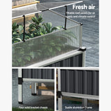 Green Fingers Garden Bed 80x49x74cm Greenhouse Planter Box Raised Galvanised Herb - 45-Degree Angle