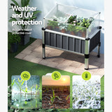 Green Fingers Garden Bed 80x49x74cm Greenhouse Planter Box Raised Galvanised Herb - Rear View