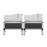 Green Fingers Raised Garden Bed x2 80x49x74cm Greenhouse Planter Box Galvanised Herb - Side View